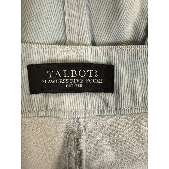 Talbots Pants Womens‎ 14P Petite Boyfriend Aqua Flawless 5-Pocket Corduroy NEW - Picture 3 of 10